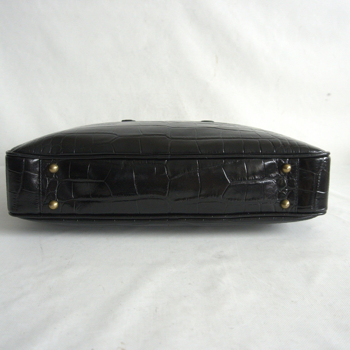 TOFF&LOADSTONE Embossed Croco Briefcase Bag Black