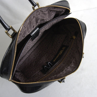 TOFF&LOADSTONE Embossed Croco Briefcase Bag Black
