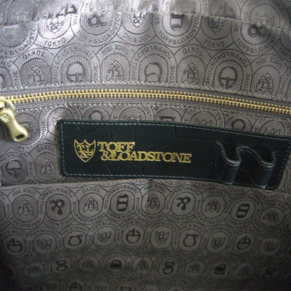 TOFF&LOADSTONE Embossed Croco Briefcase Bag Black
