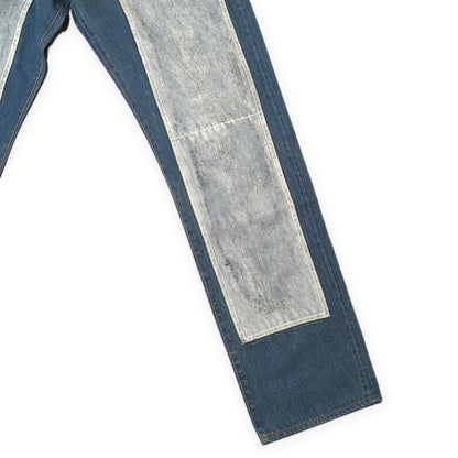 EVISU Lot.0001 Double Knee White Paint Jeans Blue Size 30