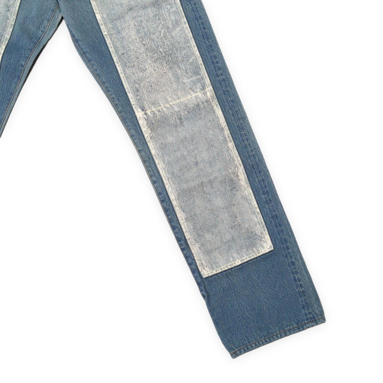 EVISU Lot.0001 Double Knee White Paint Jeans Size 30