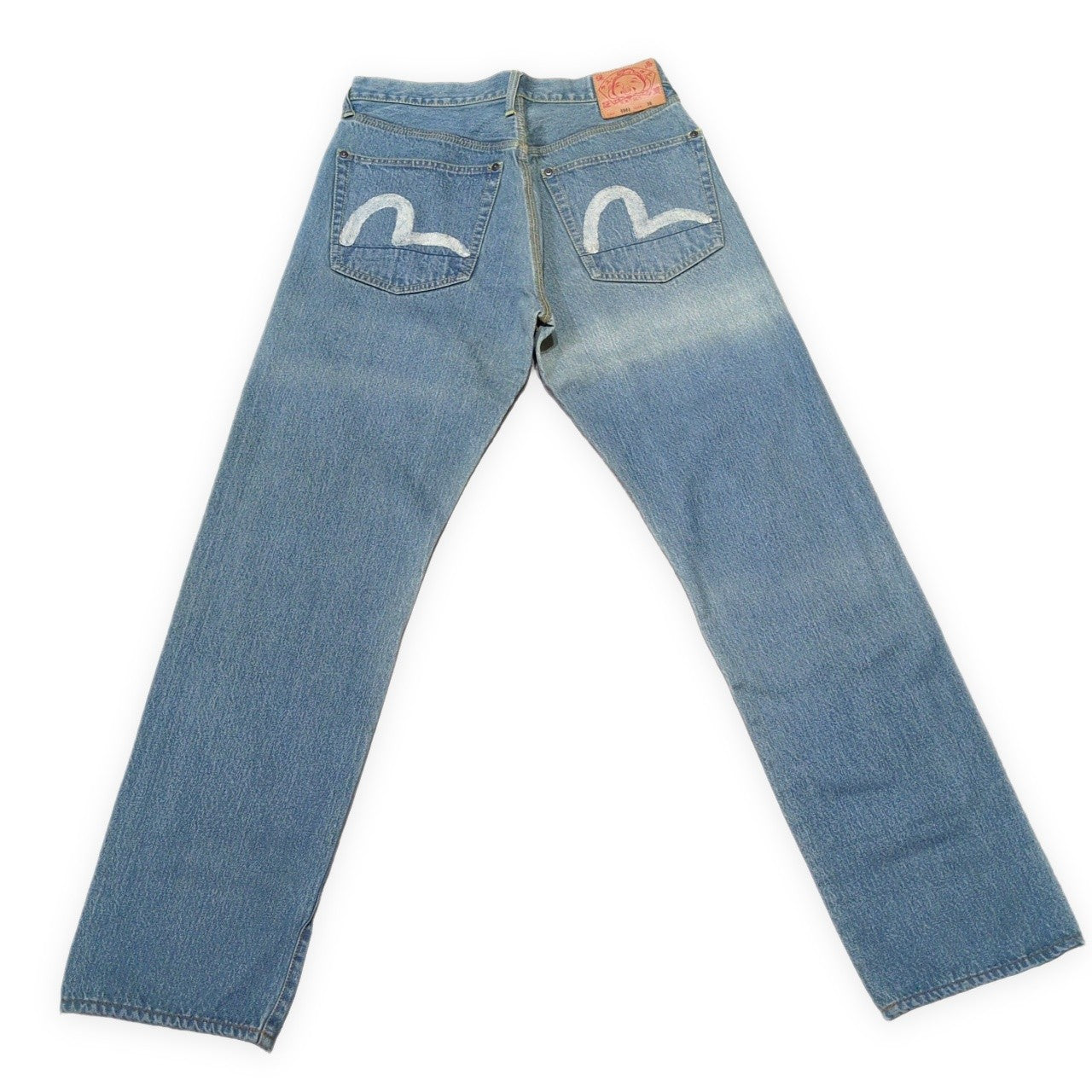 EVISU Lot.0001 Double Knee White Paint Jeans Size 30
