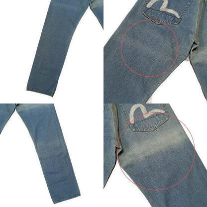 EVISU Lot.0001 Double Knee White Paint Jeans Size 30
