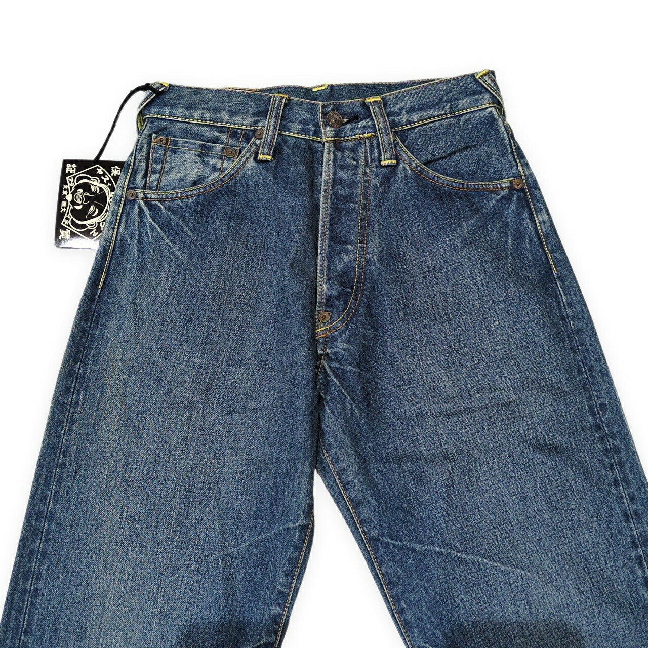 EVISU Lot.0001 White Seagull Paint Blue Jeans Size 28