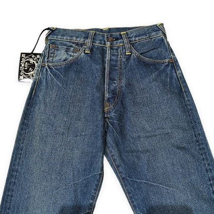 EVISU Lot.0001 White Seagull Paint Blue Jeans Size 28