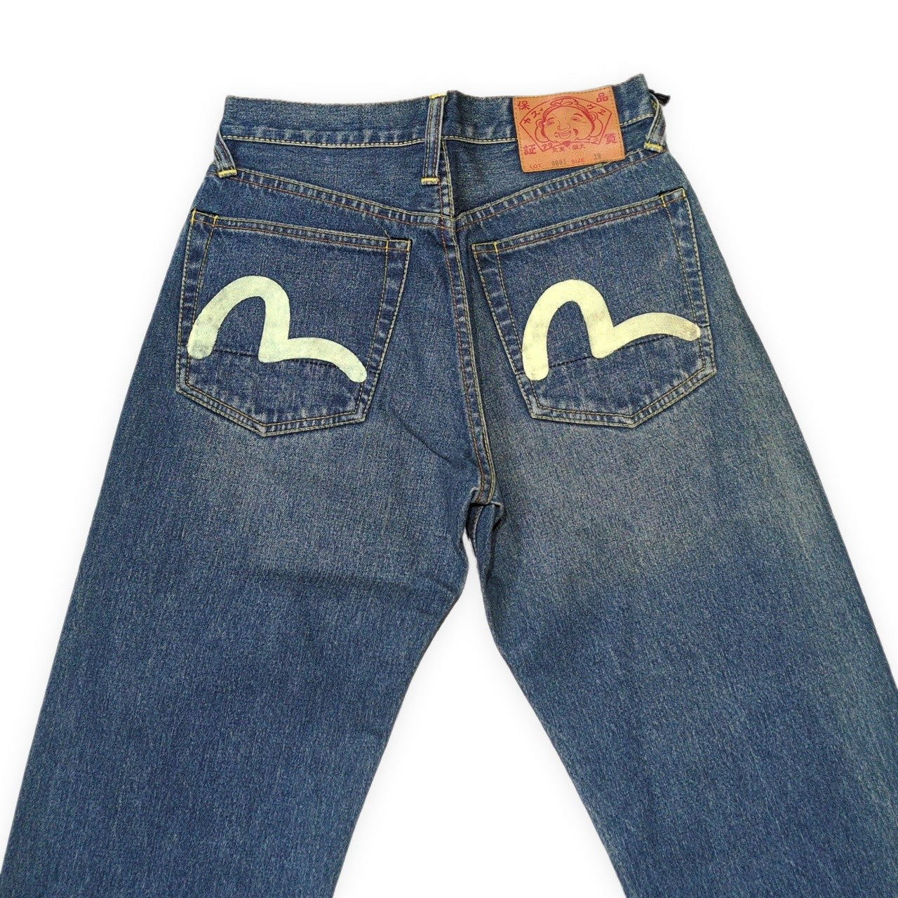 EVISU Lot.0001 White Seagull Paint Blue Jeans Size 28