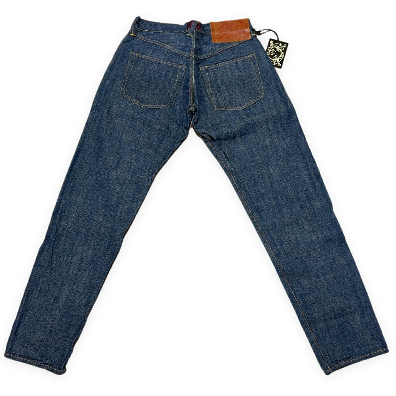 EVISU Lot.2111 Leather Patch Cinch Back Jeans Size 34