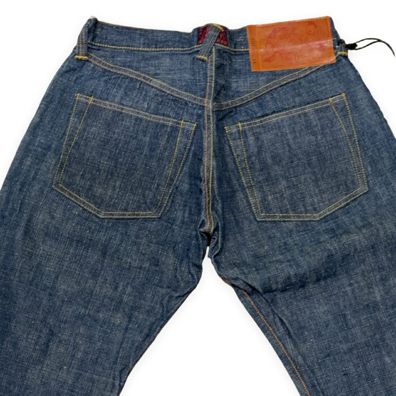 EVISU Lot.2111 Leather Patch Cinch Back Jeans Size 34