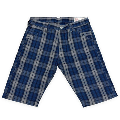 EVISU Yamane 7550 Check Cotton Shorts Blue Size 36