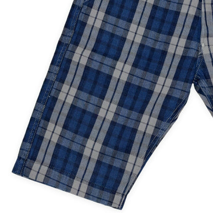 EVISU Yamane 7550 Check Cotton Shorts Blue Size 36