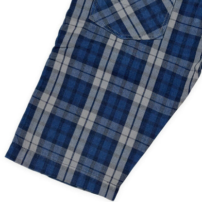 EVISU Yamane 7550 Check Cotton Shorts Blue Size 36
