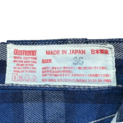 EVISU Yamane 7550 Check Cotton Shorts Blue Size 36