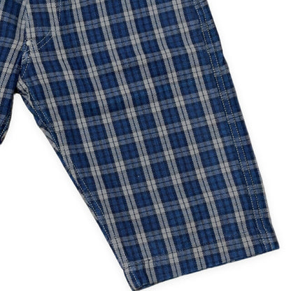 EVISU Yamane 7550 Blue Check Cotton Shorts Size 32