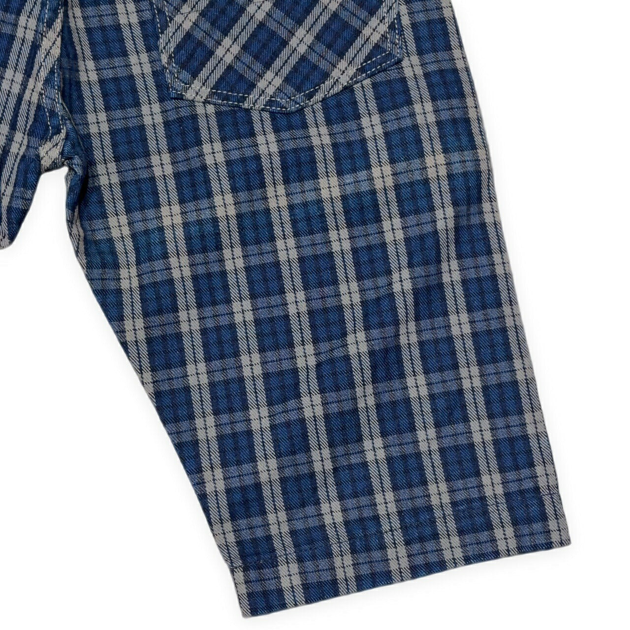 EVISU Yamane 7550 Blue Check Cotton Shorts Size 32