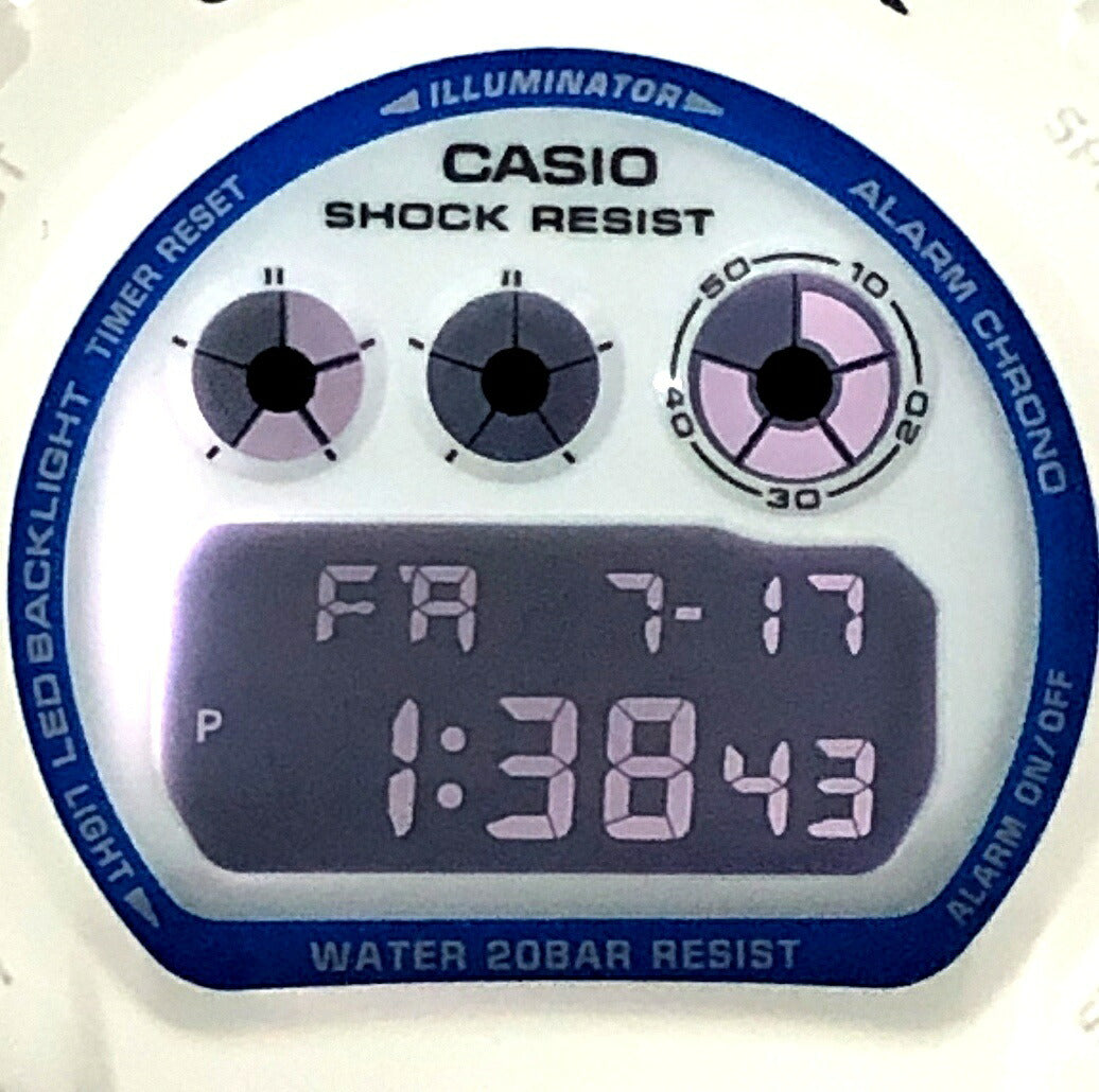 G-SHOCK DW-6900HDS-7 HIDDEN GLOW White Blue Watch Size ONE SIZE