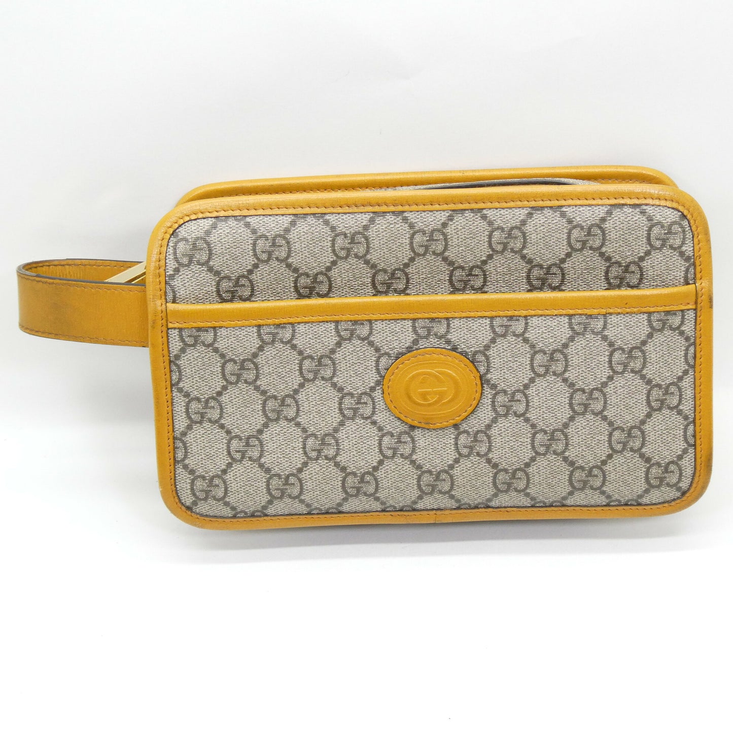 GUCCI GG Supreme Canvas Leather Clutch Bag Size ONE SIZE