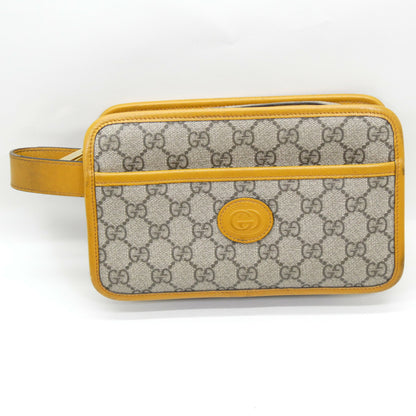 GUCCI GG Supreme Canvas Leather Clutch Bag Size ONE SIZE
