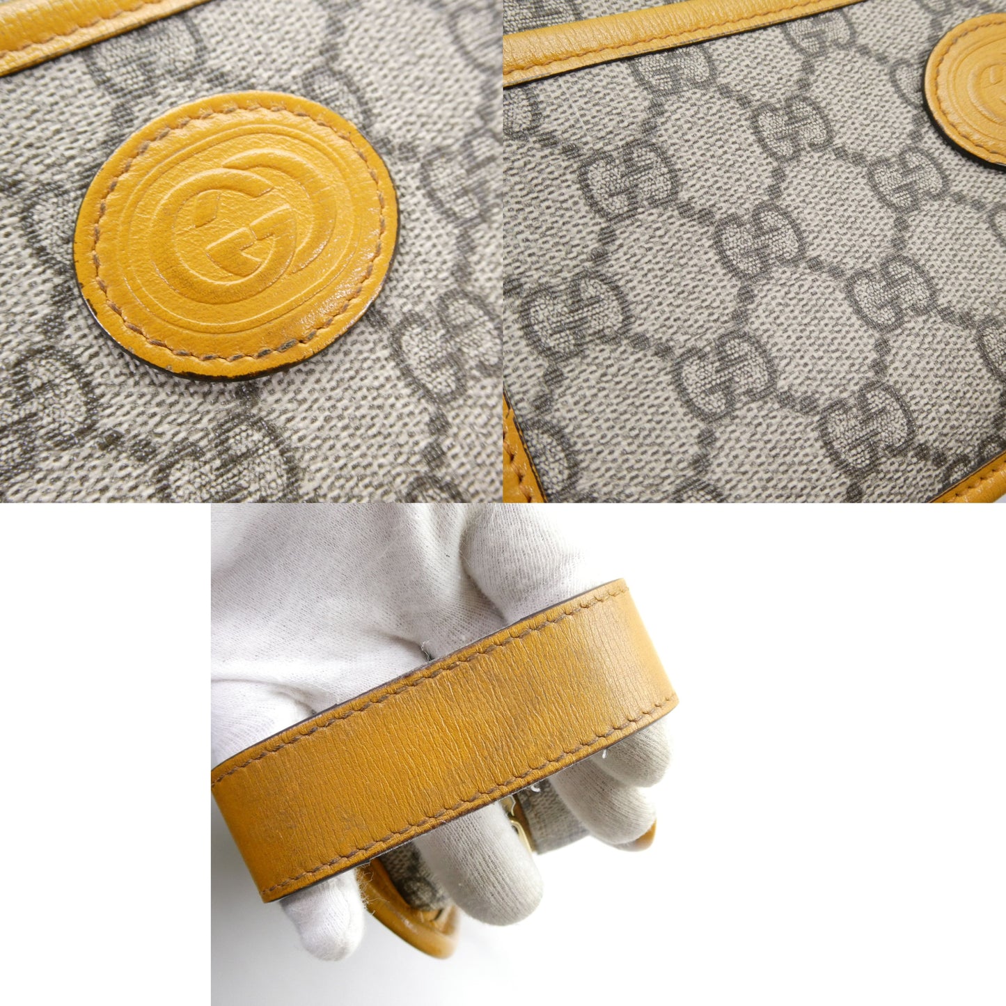 GUCCI GG Supreme Canvas Leather Clutch Bag Size ONE SIZE