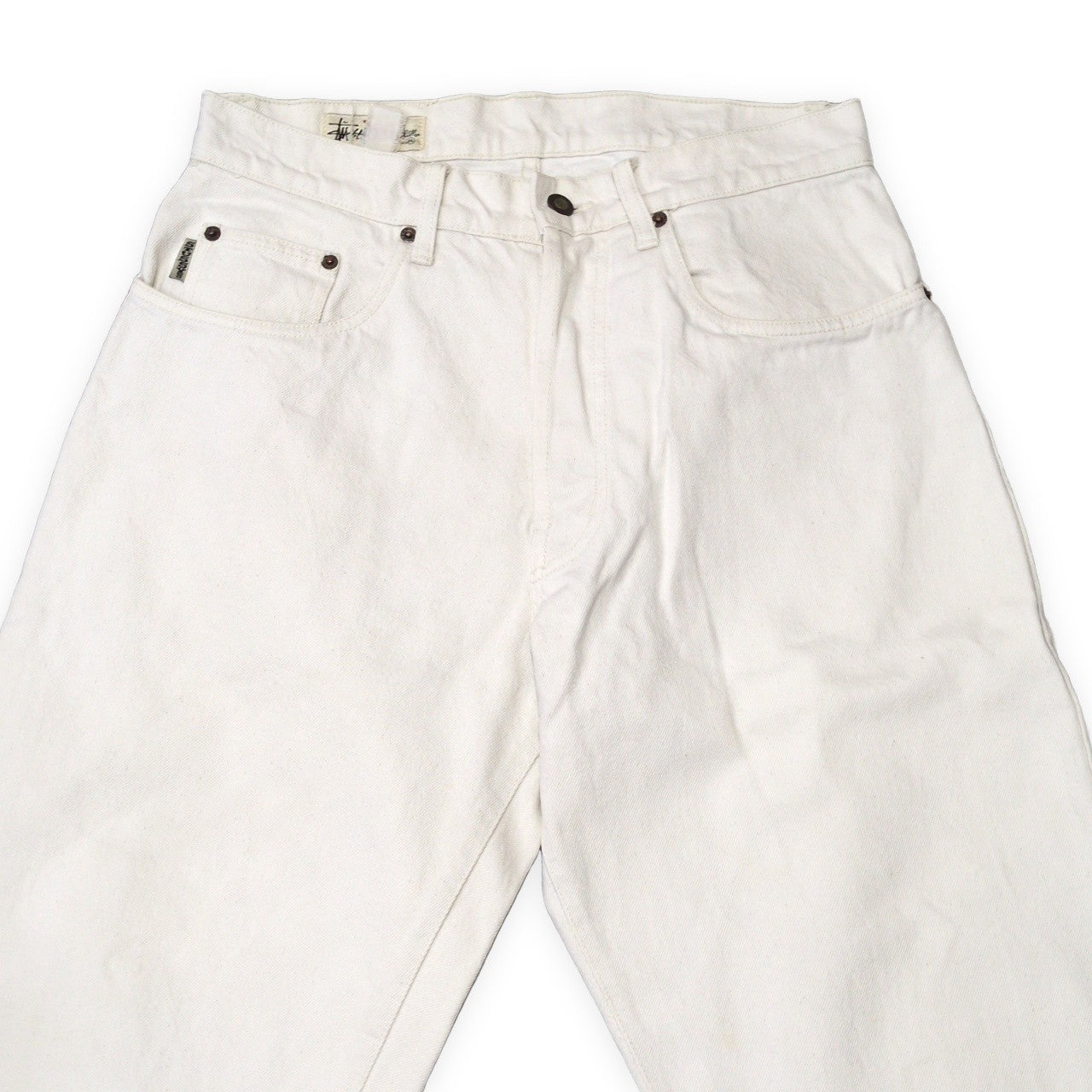 STUSSY 90s Old Stussy Big Ol White Denim Jeans Size 32