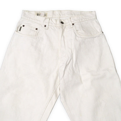 STUSSY 90s Old Stussy Big Ol White Denim Jeans Size 32