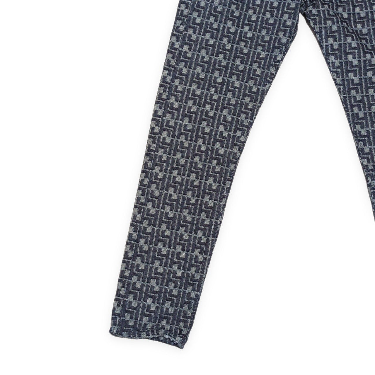 EVISU Lot.5500 Blue Monogram Jacquard Denim Jeans Size 32