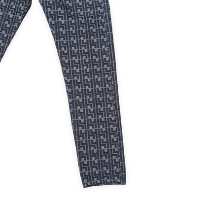 EVISU Lot.5500 Blue Monogram Jacquard Denim Jeans Size 32