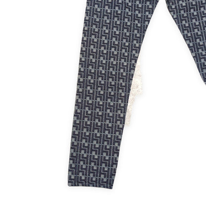 EVISU Lot.5500 Blue Monogram Jacquard Denim Jeans Size 32