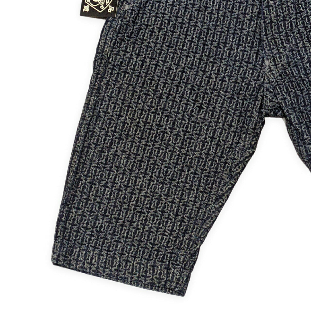 EVISU 7550 All-Over Jacquard Cotton Shorts Blue Size 32