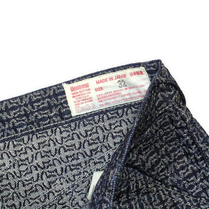 EVISU 7550 All-Over Jacquard Cotton Shorts Blue Size 32