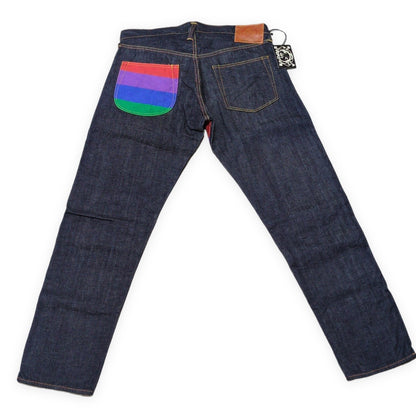 EVISU 2000T Rainbow Selvedge Straight Jeans Size 38