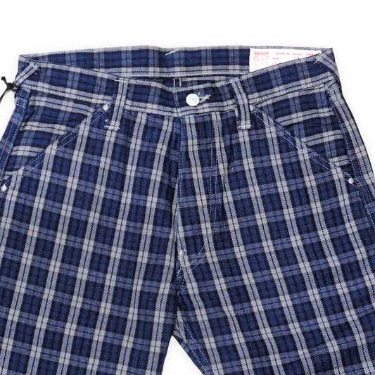 EVISU 7550 Check Cotton Shorts Blue Size 32