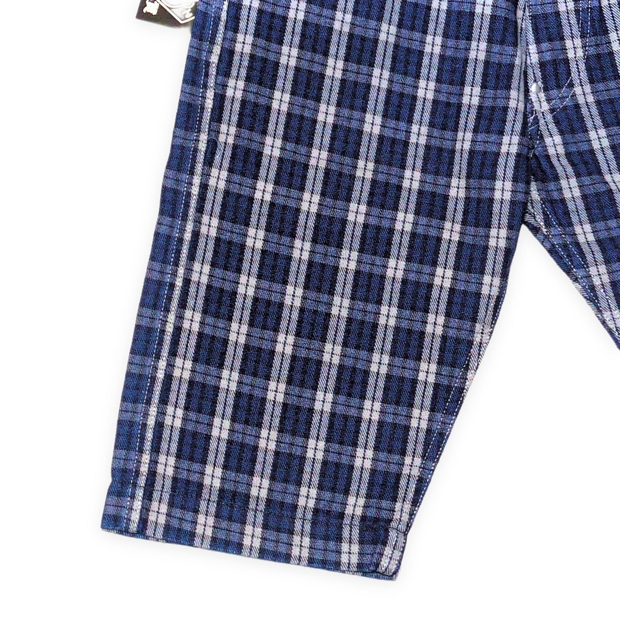EVISU 7550 Check Cotton Shorts Blue Size 32