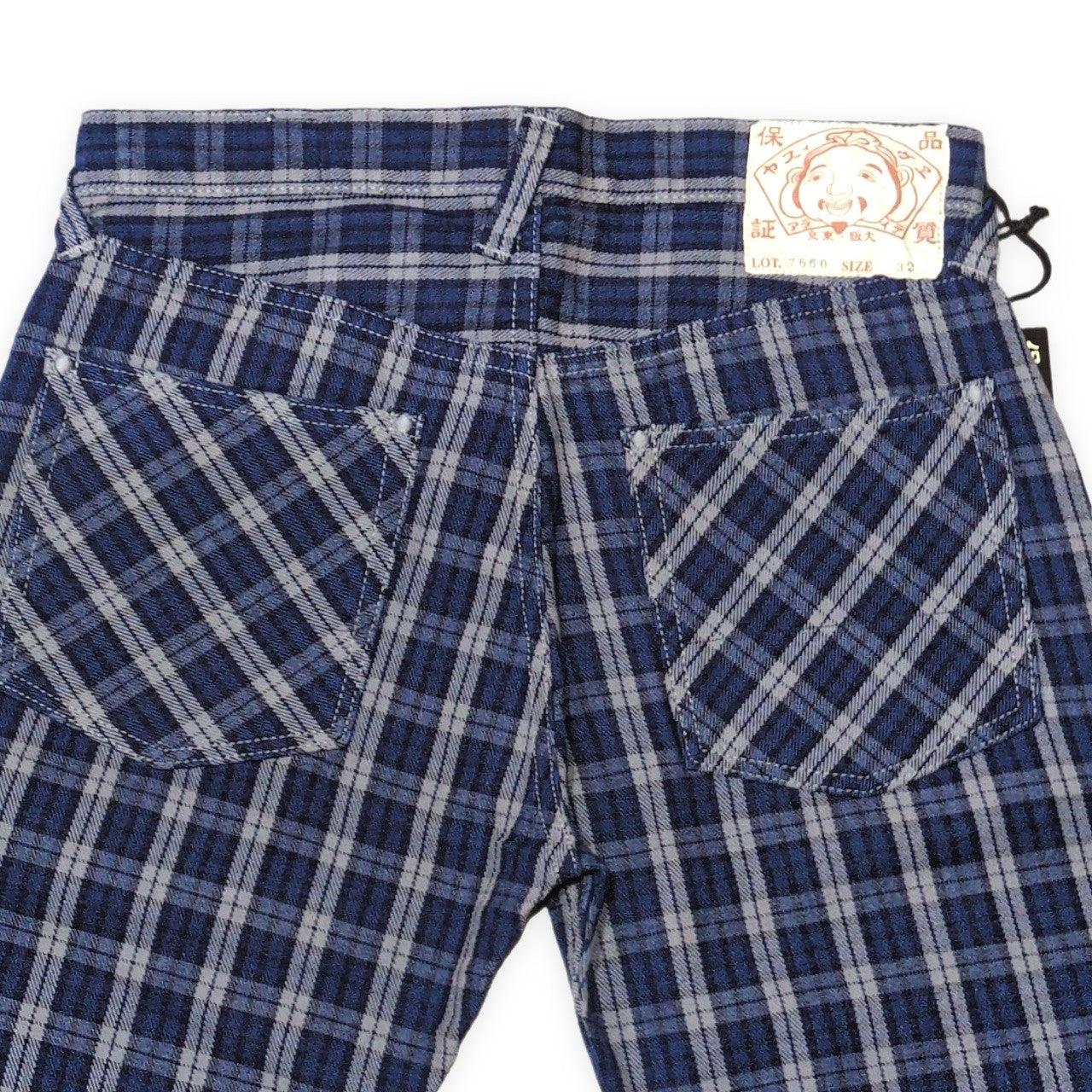 EVISU 7550 Check Cotton Shorts Blue Size 32
