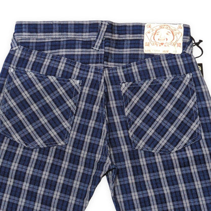 EVISU 7550 Check Cotton Shorts Blue Size 32
