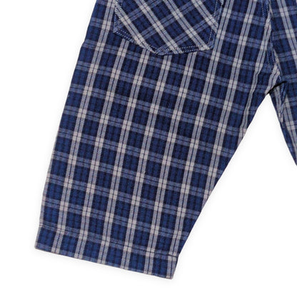 EVISU 7550 Check Cotton Shorts Blue Size 32