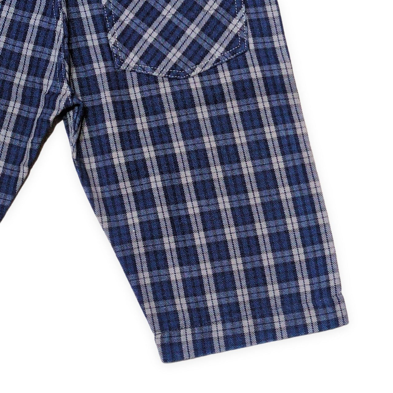 EVISU 7550 Check Cotton Shorts Blue Size 32