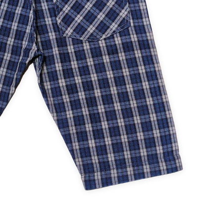 EVISU 7550 Check Cotton Shorts Blue Size 32