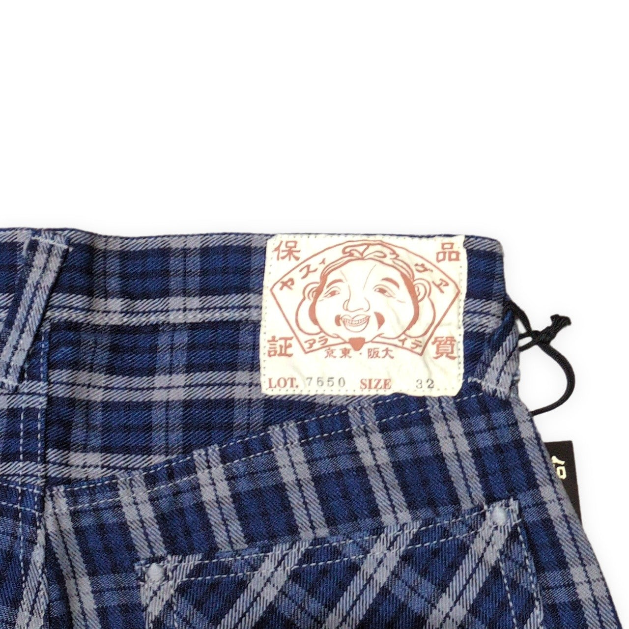 EVISU 7550 Check Cotton Shorts Blue Size 32
