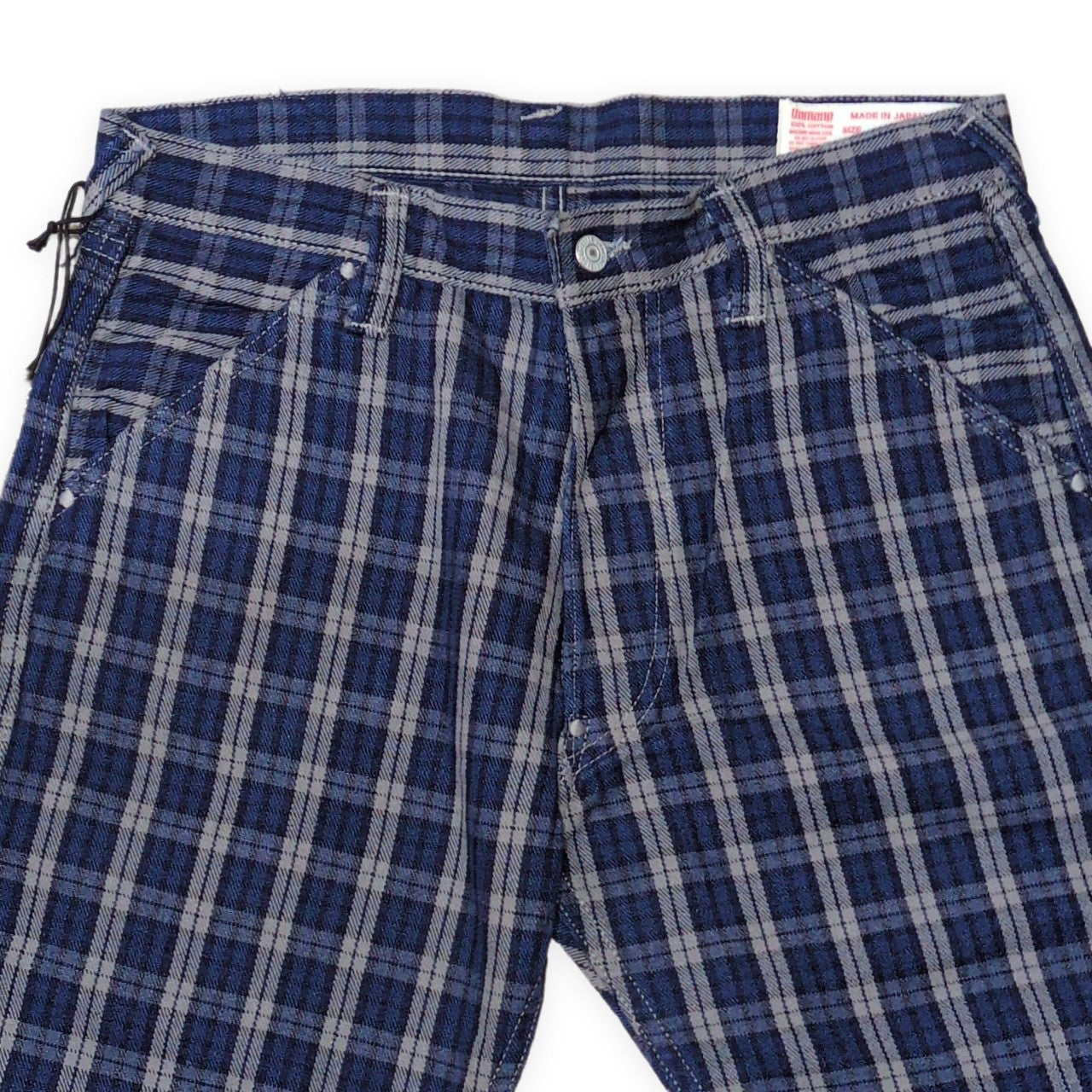 EVISU 7550 Check Cotton Shorts Blue Size 34