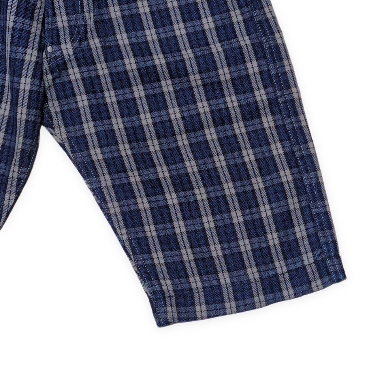EVISU 7550 Check Cotton Shorts Blue Size 34