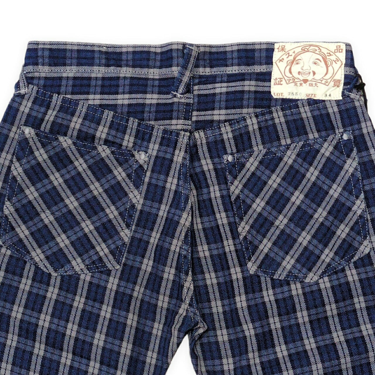 EVISU 7550 Check Cotton Shorts Blue Size 34