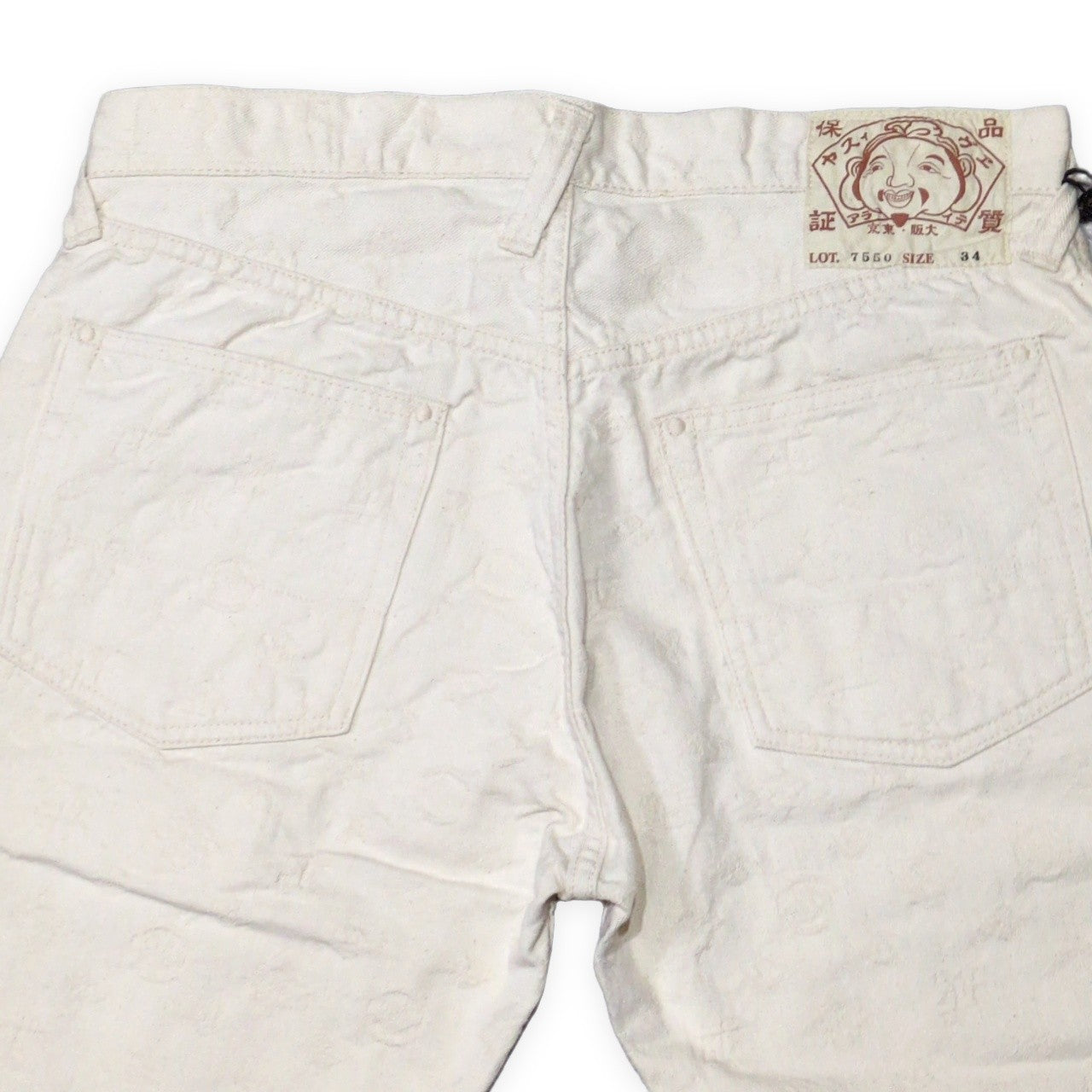 EVISU 7550 Monogram Jacquard Cotton Shorts Size 34