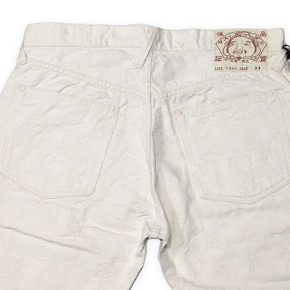 EVISU 7550 Monogram Jacquard Cotton Shorts Size 34
