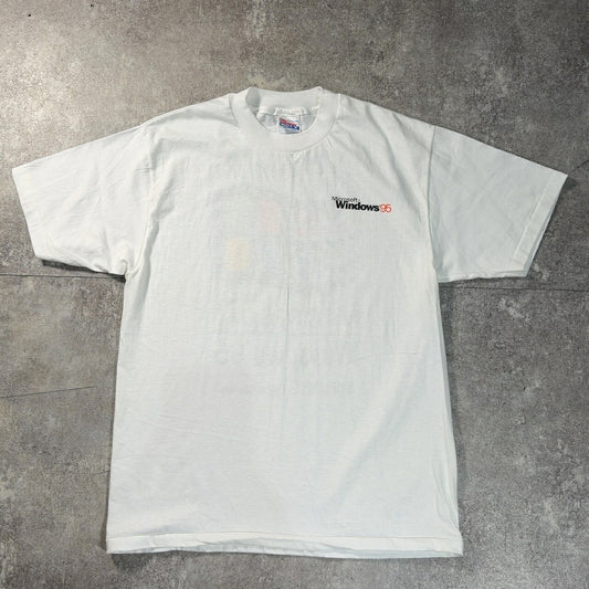 Hanes Microsoft Windows 95 Promo T-Shirt 90s USA Made Size L