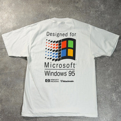 Hanes Microsoft Windows 95 Promo T-Shirt 90s USA Made Size L
