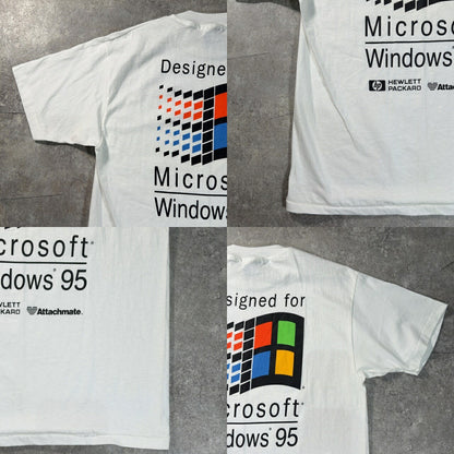 Hanes Microsoft Windows 95 Promo T-Shirt 90s USA Made Size L
