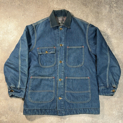 Sears 70s Work Leisure Blanket Lined Denim Coverall Jacket Size M