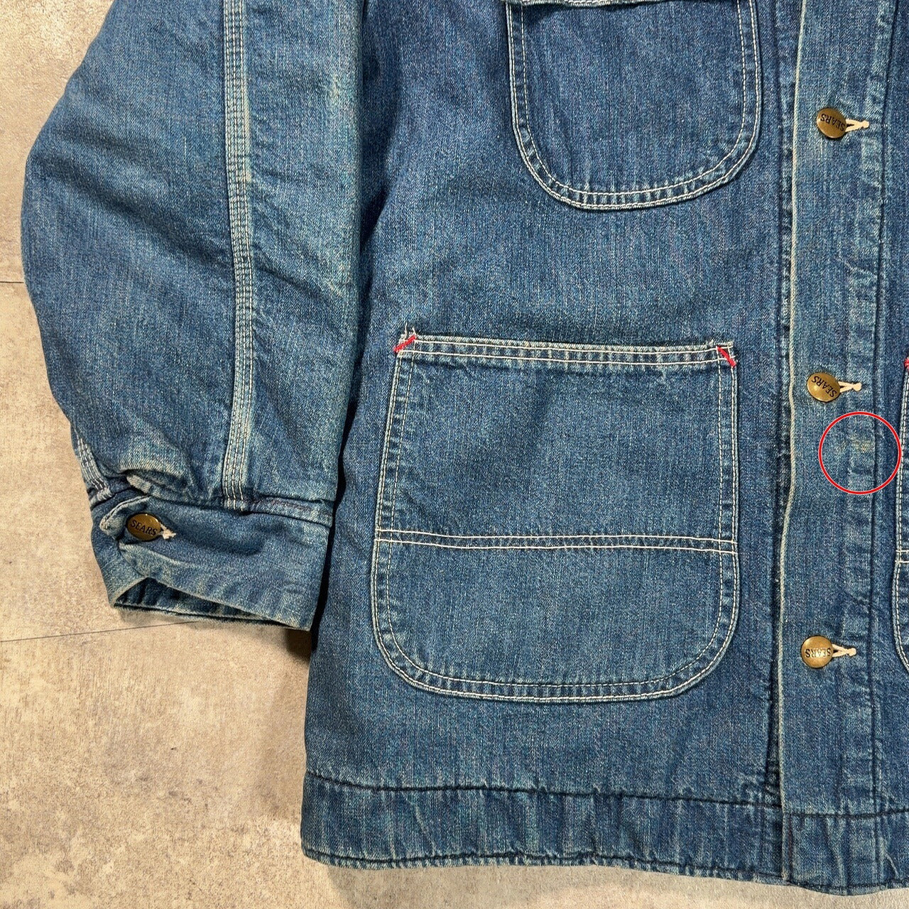 Sears 70s Work Leisure Blanket Lined Denim Coverall Jacket Size M
