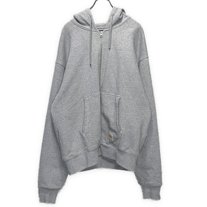 STUSSY Gray Double Face Label Full Zip Hoodie Size XL