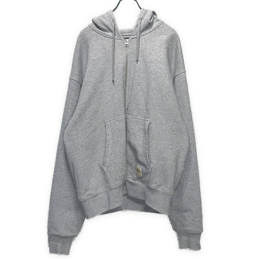 STUSSY Gray Double Face Label Full Zip Hoodie Size XL